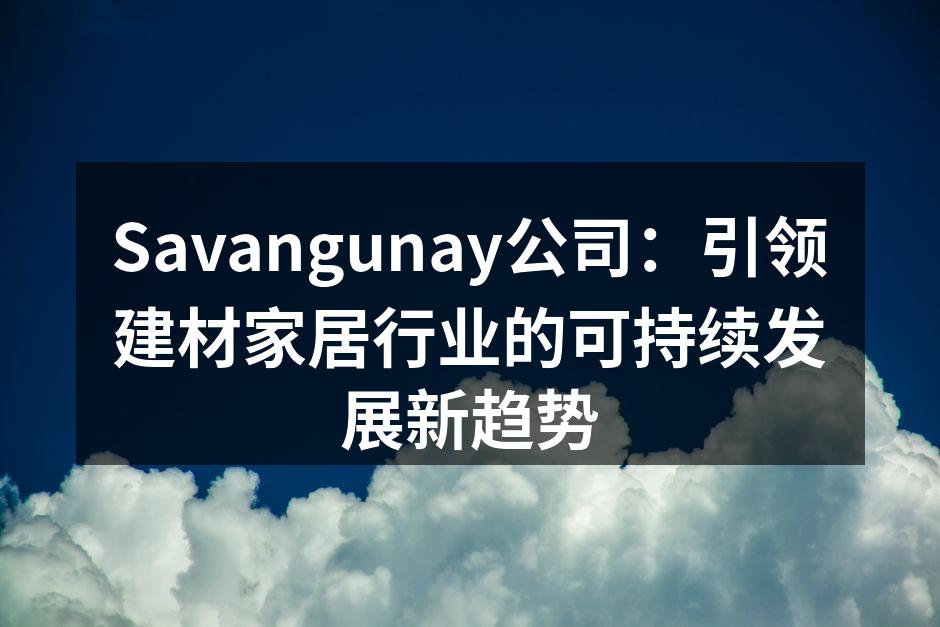 Savangunay公司：引领建材家居行业的可持续发展新趋势